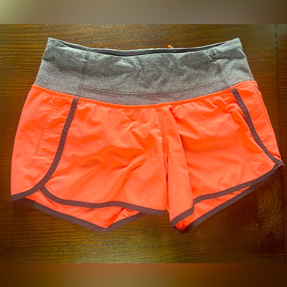 Lululemon Comfort Waistband Coral Running Shorts